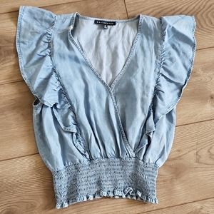Haute Monde denim crop top